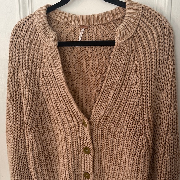 Free People Button-Up Knit Cardigan - Cream - Picture 3 of 4